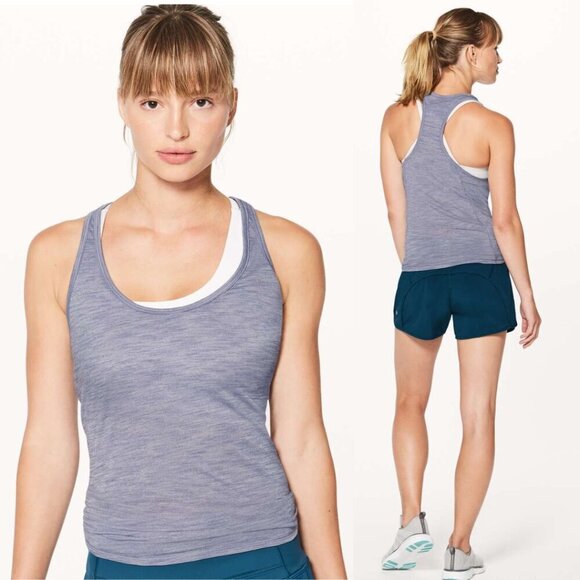 Lululemon Our Sport Tank Heathered Peri Purple Light Luon Size 4 - Picture 1 of 9